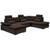 WOHNLANDSCHAFT in Webstoff Dunkelbraun  - Dunkelbraun/Silberfarben, Modern, Holzwerkstoff/Textil (170/324/218cm) - MID.YOU