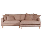 ECKSOFA in Cord Altrosa  270/140 cm  - Altrosa/Naturfarben, ROMANTIK / LANDHAUS, Holz/Textil (270/140cm) - Landscape
