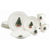 KOMBISERVICE Multicolor, Weiß Tannenbaum bunt 16-teilig 4 Personen  - Multicolor/Weiß, Basics, Keramik - Creatable