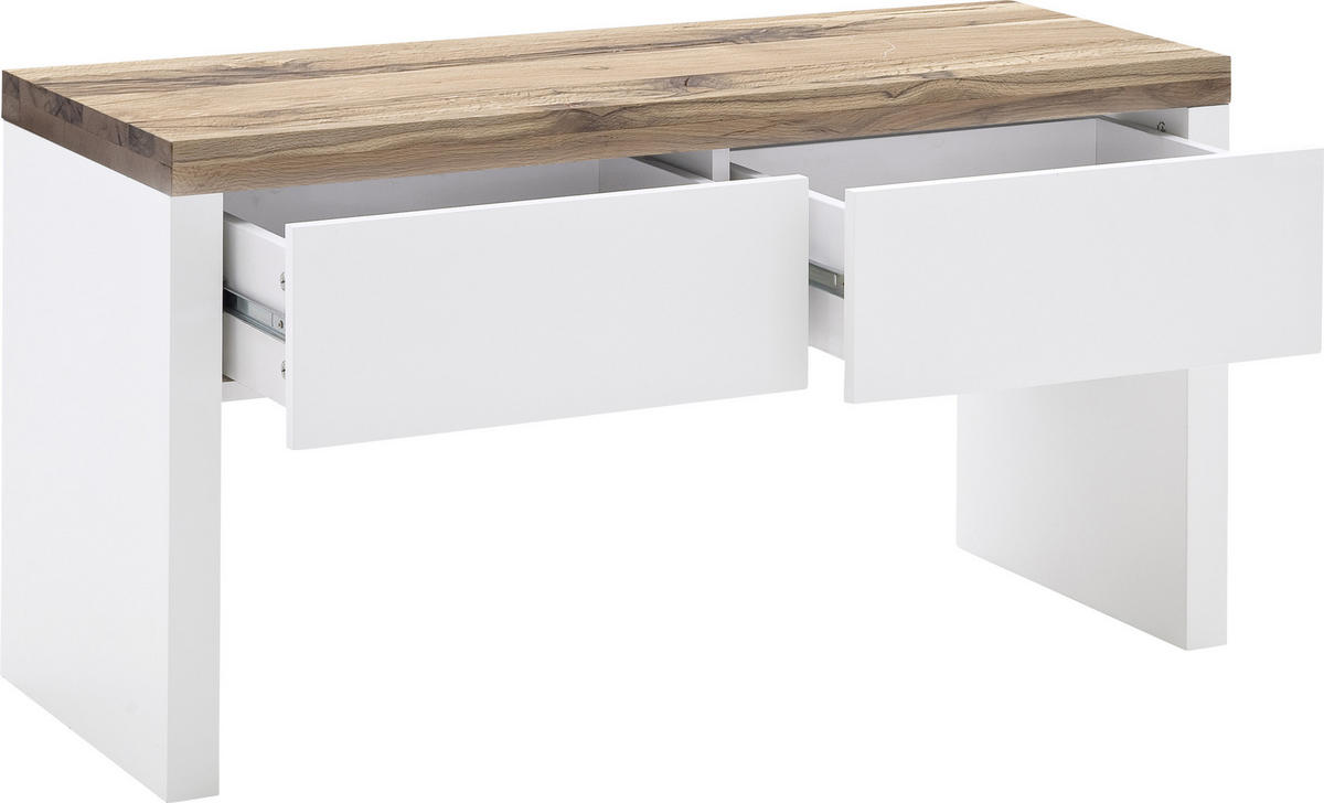 GARDEROBE 5-teilig  in 285/198/38 cm  - Eichefarben/Weiß, Design, Glas/Holz (285/198/38cm) - Novel