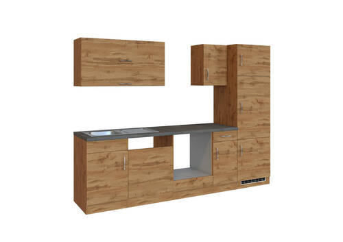 KÜCHENLEERBLOCK in Eichefarben - Eichefarben/Anthrazit, MODERN (270/200/60cm) - Held