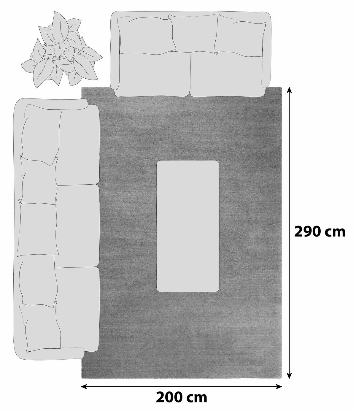 HOCHFLORTEPPICH 200/290 cm Loft Grau  - Grau, Basics, Textil (200/290cm) - Esprit