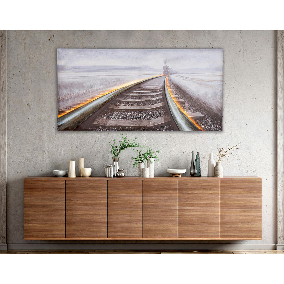 LED-BILD Landschaft & Natur  - Hellbraun/Beige, Basics, Holzwerkstoff/Textil (140/70/5cm)