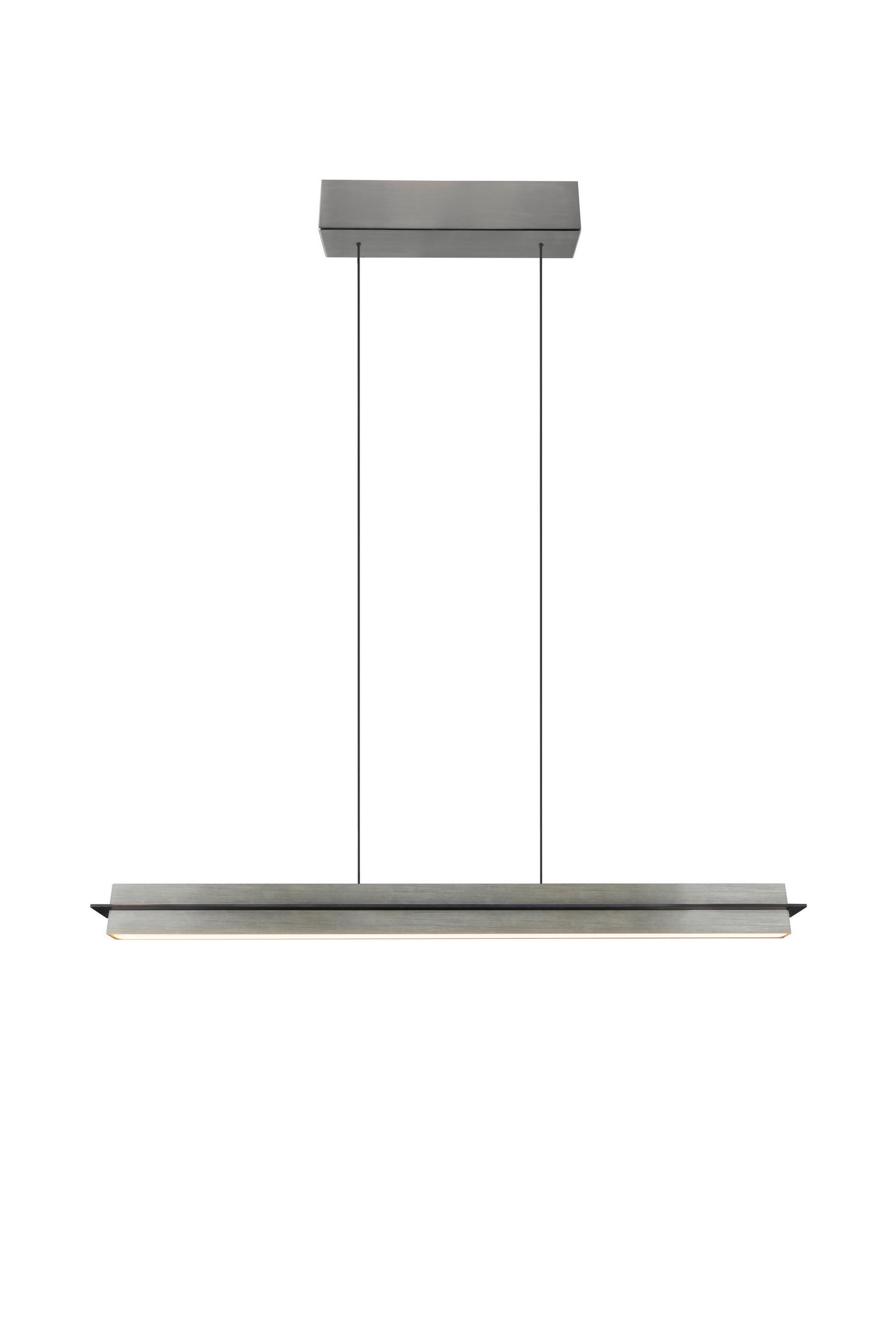 LED-HÄNGELEUCHTE Athina   - Schwarz/Nickelfarben, Design, Kunststoff/Metall (95/75-150cm) - Novel