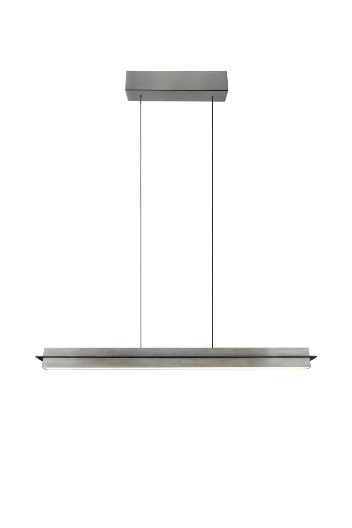 LED-HÄNGELEUCHTE Athina   - Schwarz/Nickelfarben, Design, Kunststoff/Metall (95/75-150cm) - Novel