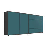 SIDEBOARD Mailand Set 3  in 158/73/33 cm  - Anthrazit/Petrol, MODERN, Holzwerkstoff/Kunststoff (158/73/33cm) - MID.YOU