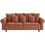 BIGSOFA in Samt Rostfarben  - Rostfarben/Schwarz, Design, Holz/Textil (248/96/95cm) - Carryhome