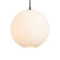 HÄNGLAMPA Capo 40/39,4 cm  - opal/svart, Klassisk, metall/glas (40/39,4cm) - Belid