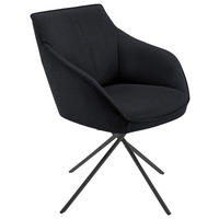 ARMLEHNSTUHL Nickel Flachgewebe  - Schwarz/Dunkelblau, Design, Textil/Metall (60/84/67cm) - Koinor
