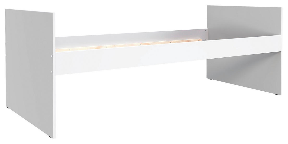 AUSZIEHBETT 90/200 cm,  in Weiß, Bettschublade, Lattenrost für Zusatzbett, Lattenrost für Hauptbett  - Naturfarben/Weiß, MODERN, Holz/Holzwerkstoff (90/200cm) - MID.YOU