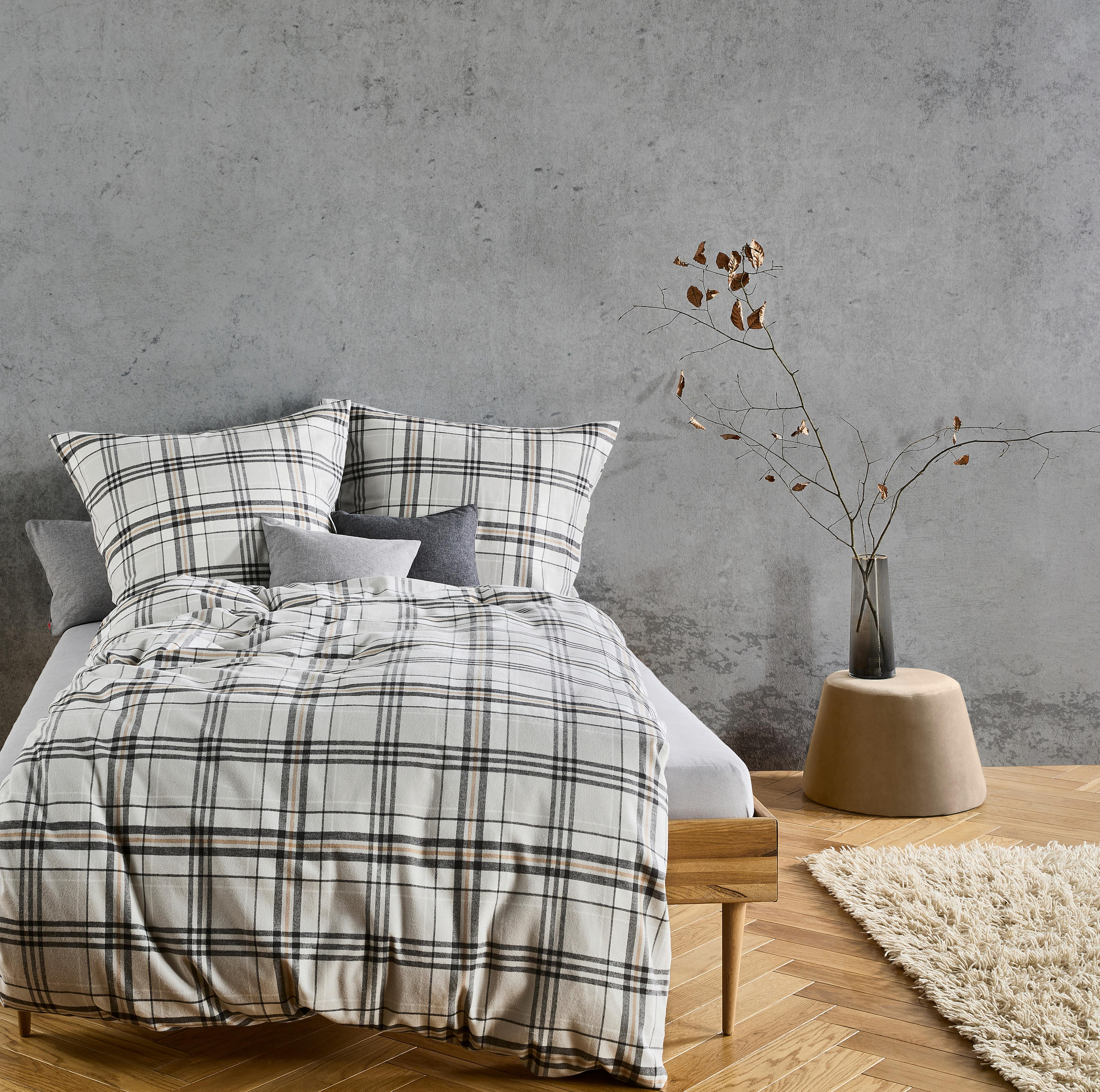 BETTWÄSCHE Lech Flanell 200/220 cm  - Beige/Grau, Basics, Textil (200/220cm) - Fleuresse