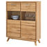 VITRINE Wildeiche furniert, massiv Eichefarben - Chromfarben/Eichefarben, Natur, Glas/Holz (108/140/40cm) - Carryhome