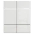 SCHWEBETÜRENSCHRANK  in Weiß  - Schwarz/Weiß, KONVENTIONELL, Glas/Holzwerkstoff (162/223/68cm) - Novel