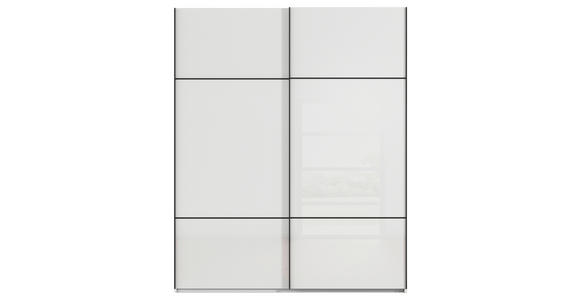 SCHWEBETÜRENSCHRANK  in Weiß  - Schwarz/Weiß, KONVENTIONELL, Glas/Holzwerkstoff (162/223/68cm) - Novel