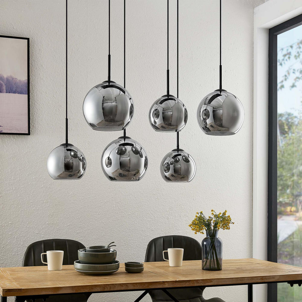 HÄNGELEUCHTE Amelie 97,5/42,5/150 cm   - Grau, Basics, Glas/Metall (97,5/42,5/150cm) - Novel