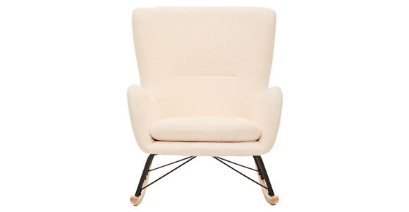 SCHAUKELSTUHL in Teddystoff Creme - Creme/Naturfarben, LIFESTYLE, Holz/Textil (71/94/91cm) - Novel