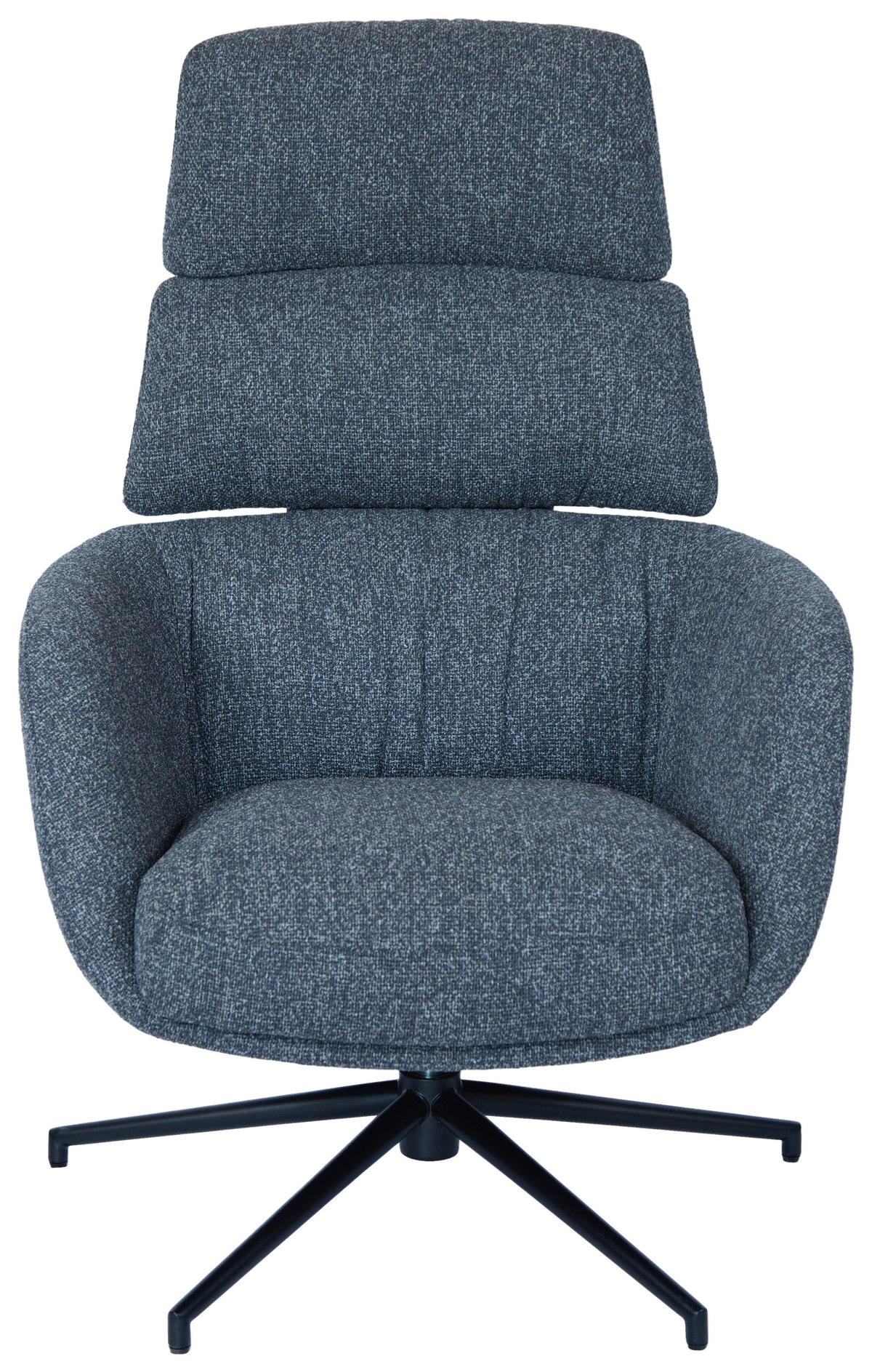RELAXSESSELSET Webstoff Hocker, Kopfteilverstellung    - Schwarz/Grau, Design, Textil/Metall (73/110/87cm) - Dieter Knoll