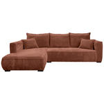 ECKSOFA in Cord Bronzefarben  - Schwarz/Bronzefarben, MODERN, Holz/Textil (208/322cm) - Carryhome