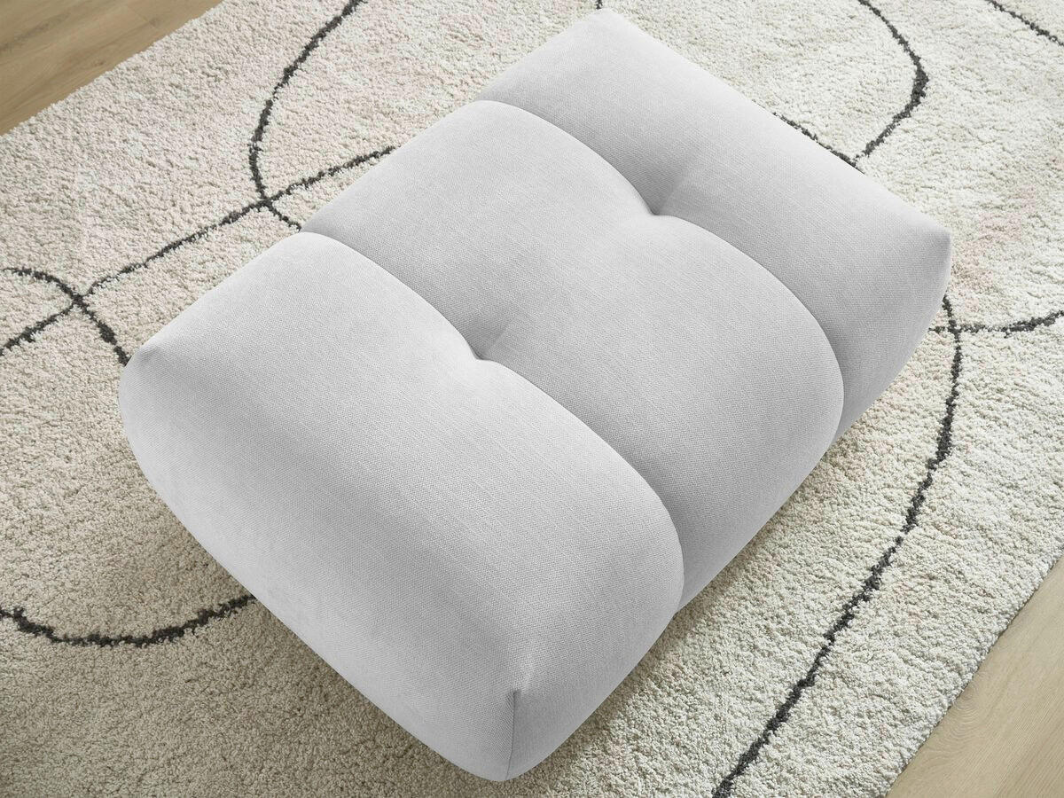 HOCKER FUJI  Leinenoptik Hellgrau  - Hellgrau/Schwarz, MODERN, Kunststoff/Textil (112/44/80cm)