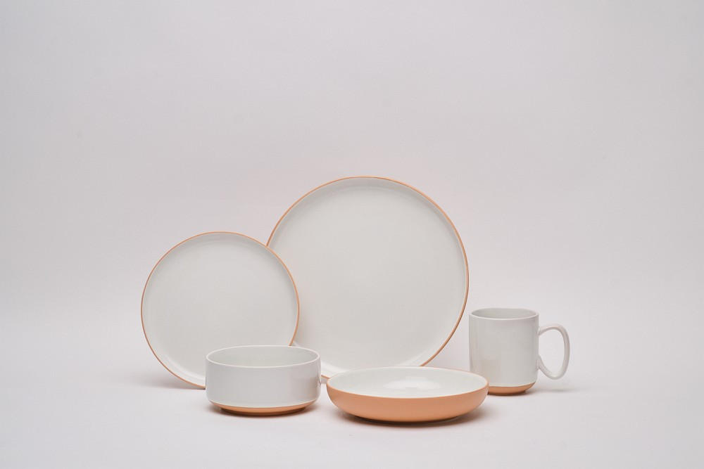 Thumbnail - Novel Kombiservice Terra Nova, Braun, Weiß, Keramik, 20-teilig, Streifen, 440 ml,690 ml, Lfgb, lebensmittelecht, Essen &...