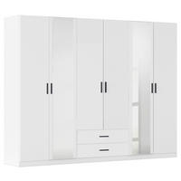 KLEIDERSCHRANK 271/210/54 cm 6-türig Weiß  - Weiß/Grau, KONVENTIONELL, Holzwerkstoff/Kunststoff (271/210/54cm) - Rauch Möbel
