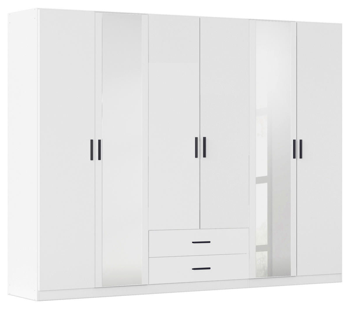 KLEIDERSCHRANK 271/210/54 cm 6-türig Weiß  - Weiß/Grau, KONVENTIONELL, Holzwerkstoff/Kunststoff (271/210/54cm) - Rauch Möbel