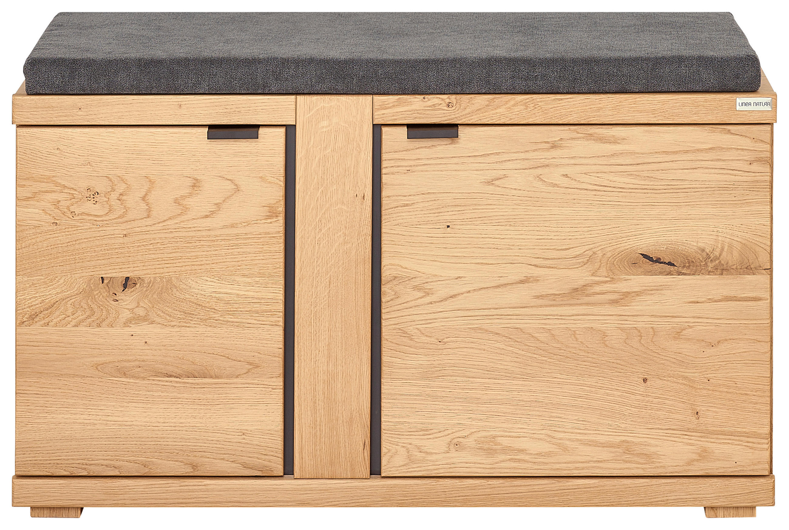 GARDEROBENBANK in 90/51,7/38 cm - Wildeiche/Anthrazit, Natur, Holz/Holzwerkstoff (90/51,7/38cm) - Linea Natura