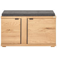 GARDEROBENBANK  in 90/51,7/38 cm  - Wildeiche/Anthrazit, Natur, Holz/Textil (90/51,7/38cm) - Linea Natura