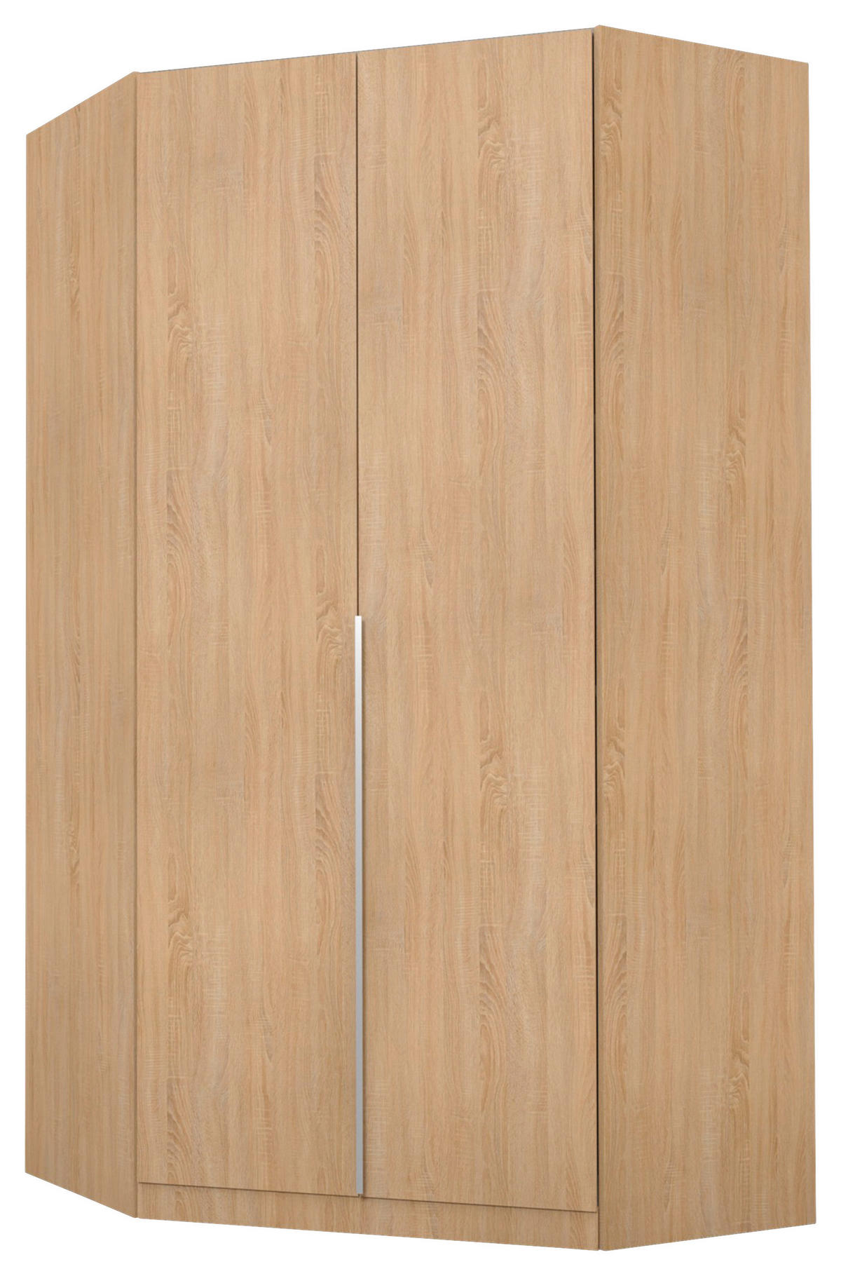 ECKKLEIDERSCHRANK 117/229/117 cm Sonoma Eiche  - Alufarben/Sonoma Eiche, MODERN, Holzwerkstoff (117/229/117cm) - Rauch Möbel