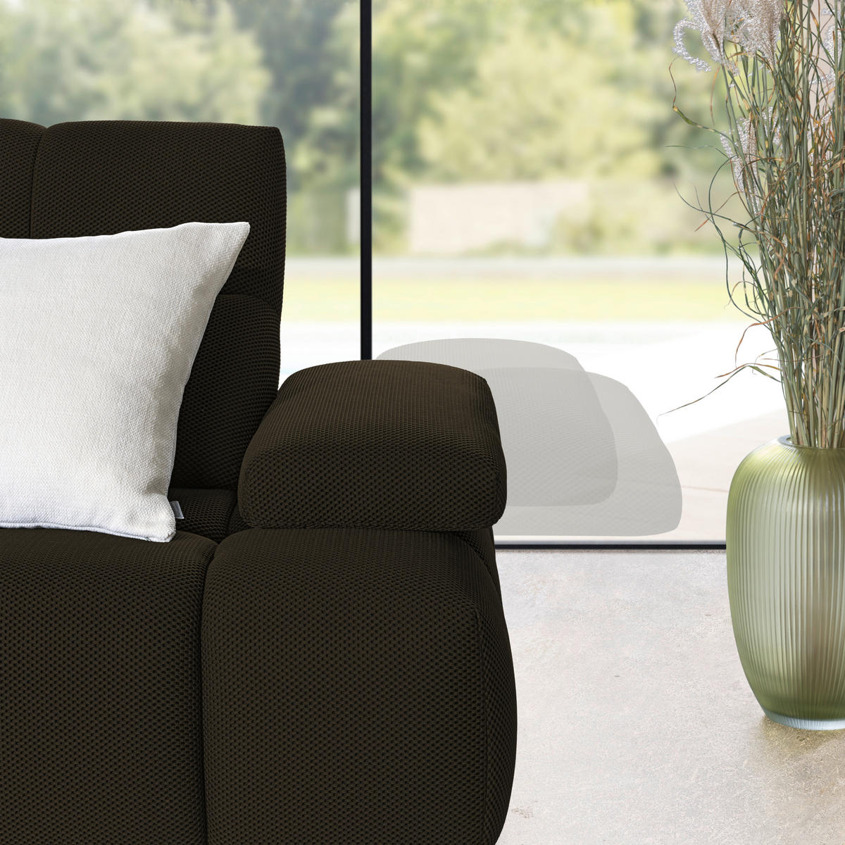 ECKSOFA  in Struktur Anthrazit  233/313 cm  - Anthrazit/Schwarz, Design, Kunststoff/Textil (233/313cm) - Belluti