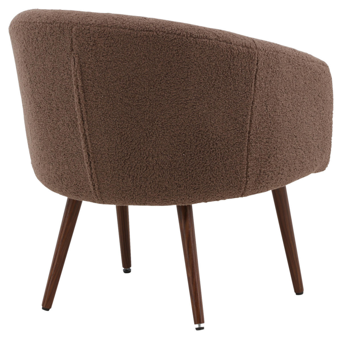 SESSEL in Teddystoff Braun  - Braun, Design, Textil/Metall (68/75/63cm) - Livetastic