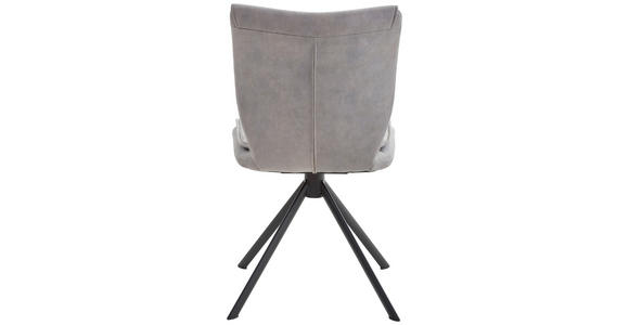 STUHL Lederlook, Velours, Mikrofaser Grau - Schwarz/Grau, Design, Textil/Metall (49/89/61cm) - Dieter Knoll