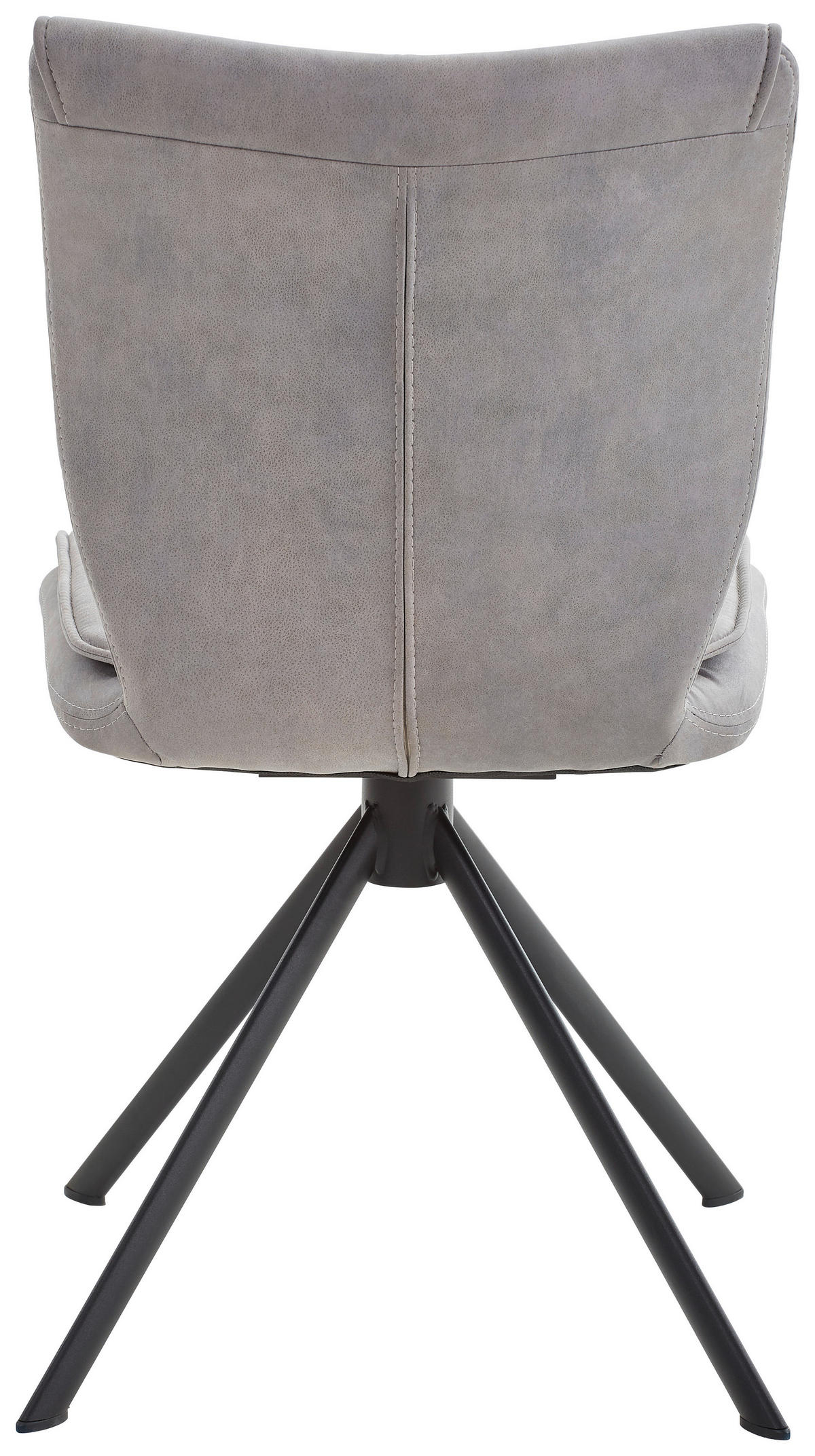 STUHL Lederlook, Velours, Mikrofaser Grau  - Schwarz/Grau, Design, Textil/Metall (49/89/61cm) - Dieter Knoll
