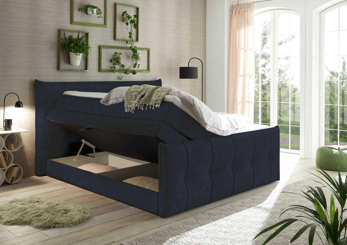 BOXSPRINGBETT 180/200 cm  in Schwarz  - Schwarz, Basics, Holzwerkstoff/Kunststoff (180/200cm) - Esposa