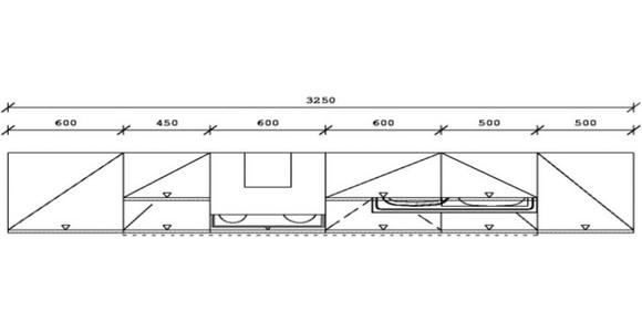 KÜCHENBLOCK 325 cm   in Graphitfarben  - Edelstahlfarben/Graphitfarben, Basics, Holzwerkstoff/Metall (325cm) - Xora