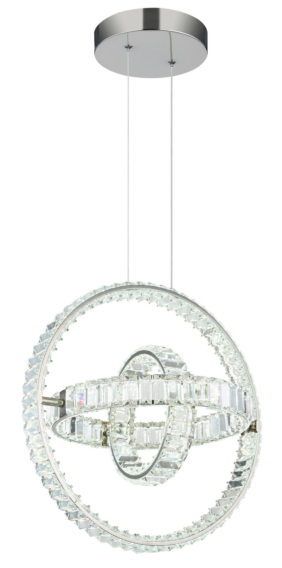 LED-HÄNGLAMPA NEIL 50/40/120 cm  - klar/kromfärg, Design, metall/glas (50/40/120cm) - Globo