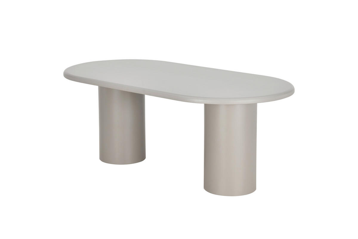 ESSTISCH 200/100/75 cm Nachbildung  Holzwerkstoff oval Greige  - Greige, Design, Holzwerkstoff (200/100/75cm) - Milino