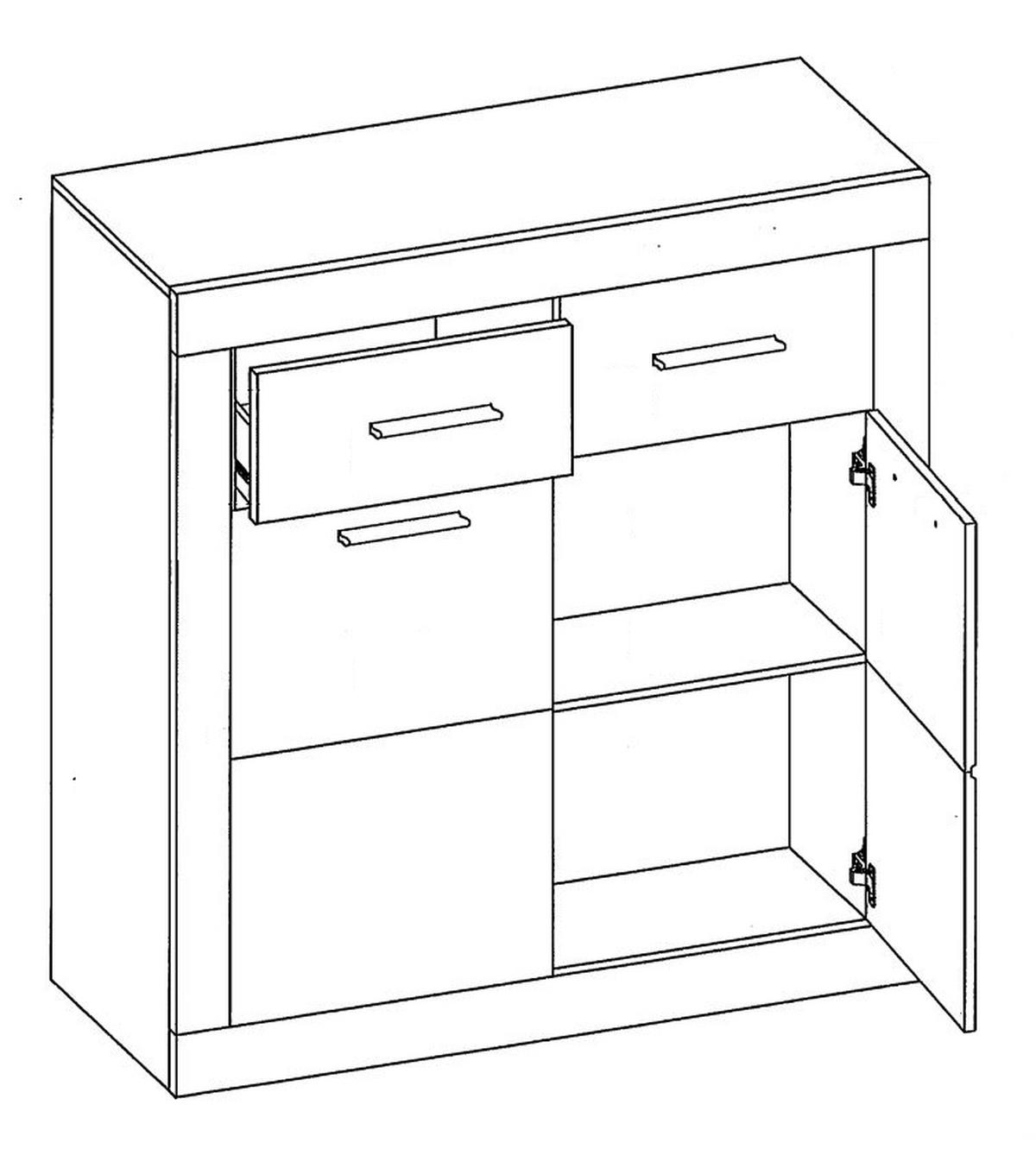 KOMMODE  in  - Silberfarben/Alufarben, Design, Holz/Holzwerkstoff (82/88cm) - Xora