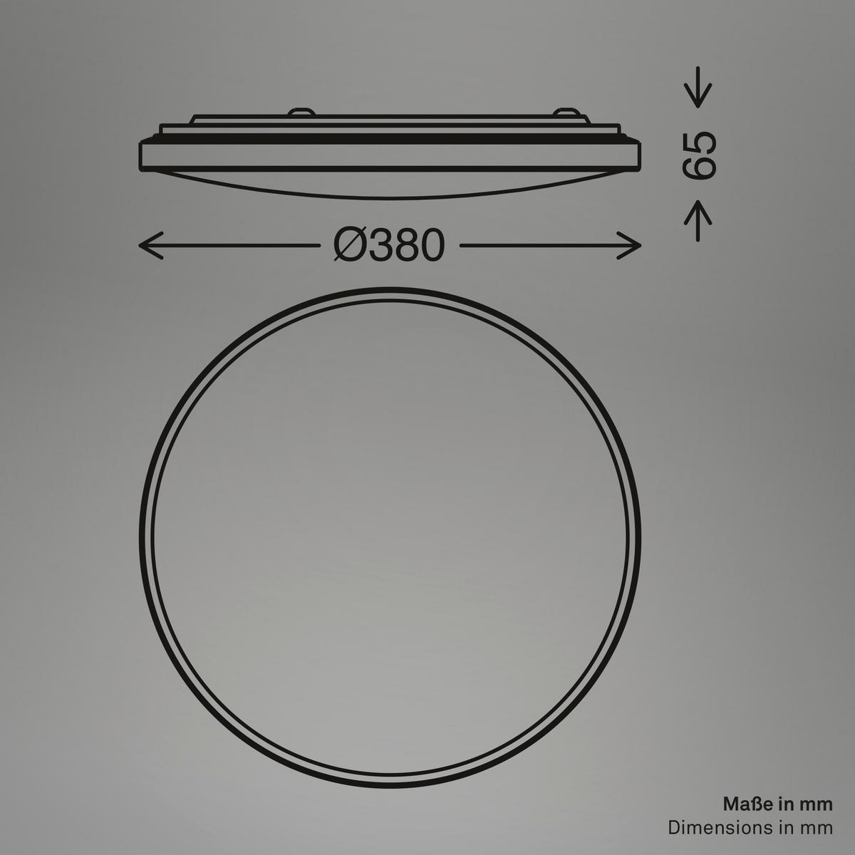 LED PLAFONJERA COMPETO  - antracit, Osnovno, metal/plastika (38/6,5cm)