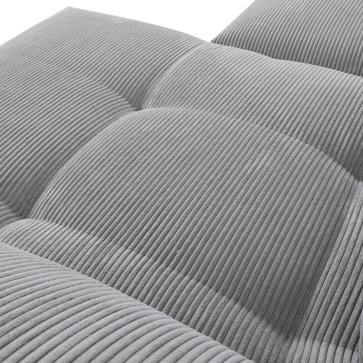 ECKSOFA in Cord Hellgrau  - Hellgrau/Schwarz, Konventionell, Textil/Metall (311/176cm) - Carryhome