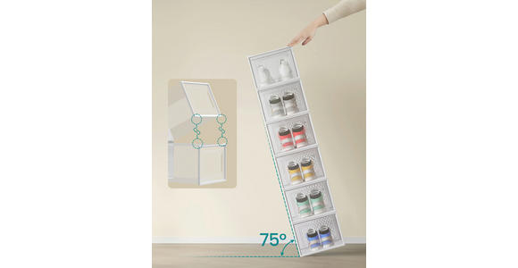 SCHUHBOX - Transparent/Weiß, Trend, Kunststoff (33,3/19/25,2cm) - Boxxx