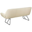 SITZBANK 201,5/87/67,5 cm Echtleder Schwarz, Beige  - Beige/Schwarz, Design, Leder/Metall (201,5/87/67,5cm) - Dieter Knoll