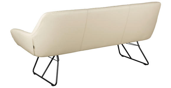 SITZBANK 201,5/87/67,5 cm Echtleder Schwarz, Beige  - Beige/Schwarz, Design, Leder/Metall (201,5/87/67,5cm) - Dieter Knoll