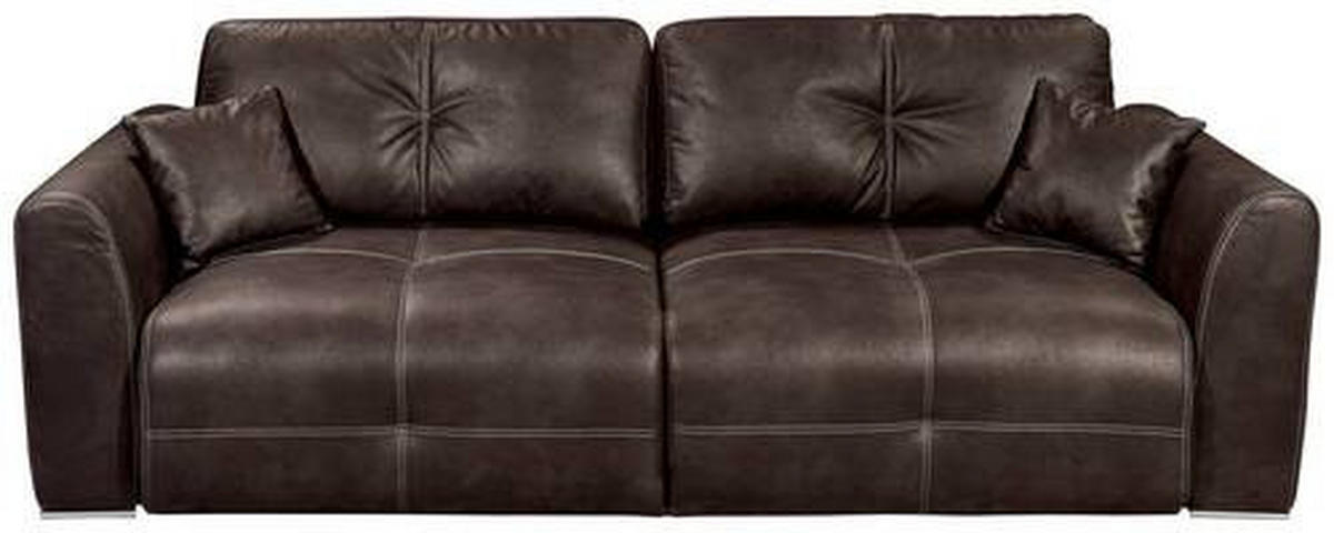 SCHLAFSOFA in Mikrovelours Braun  - Chromfarben/Hellbraun, Modern, Kunststoff/Textil (245/85/115cm) - Livetastic