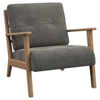 SESSEL in Chenille Grau  - Grau, Natur, Holz/Textil (75/80/83cm) - home24