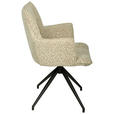 ARMLEHNSTUHL  Stoffauswahl, Sitzfläche 360° drehbar, automatische Rückholfunktion Jacquard  - Beigebraun/Schwarz, Design, Textil/Metall (59/89.5/63cm) - Novel