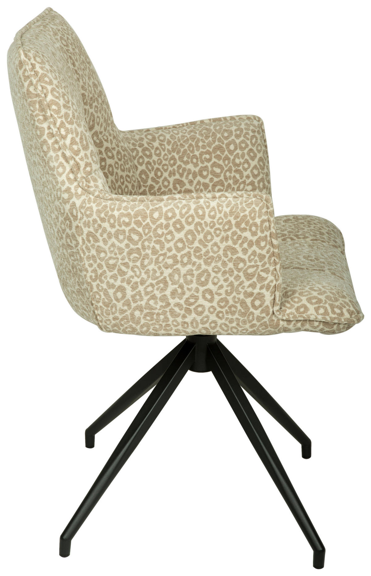 ARMLEHNSTUHL  in Eisen Jacquard  - Beigebraun/Schwarz, Design, Textil/Metall (59/89.5/63cm) - Novel