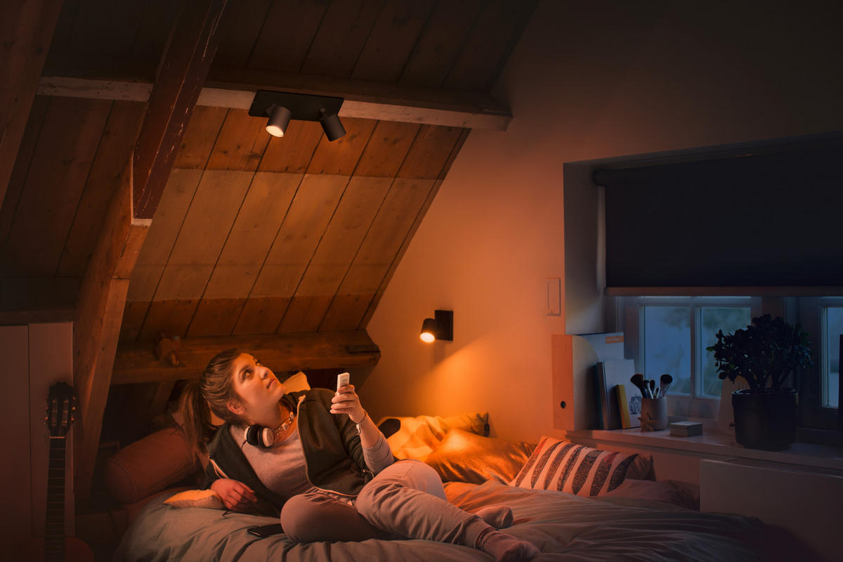 LED-STRAHLER 30,50/10,90/8,90 cm  - Schwarz, Design, Metall (30,50/10,90/8,90cm) - Philips HUE