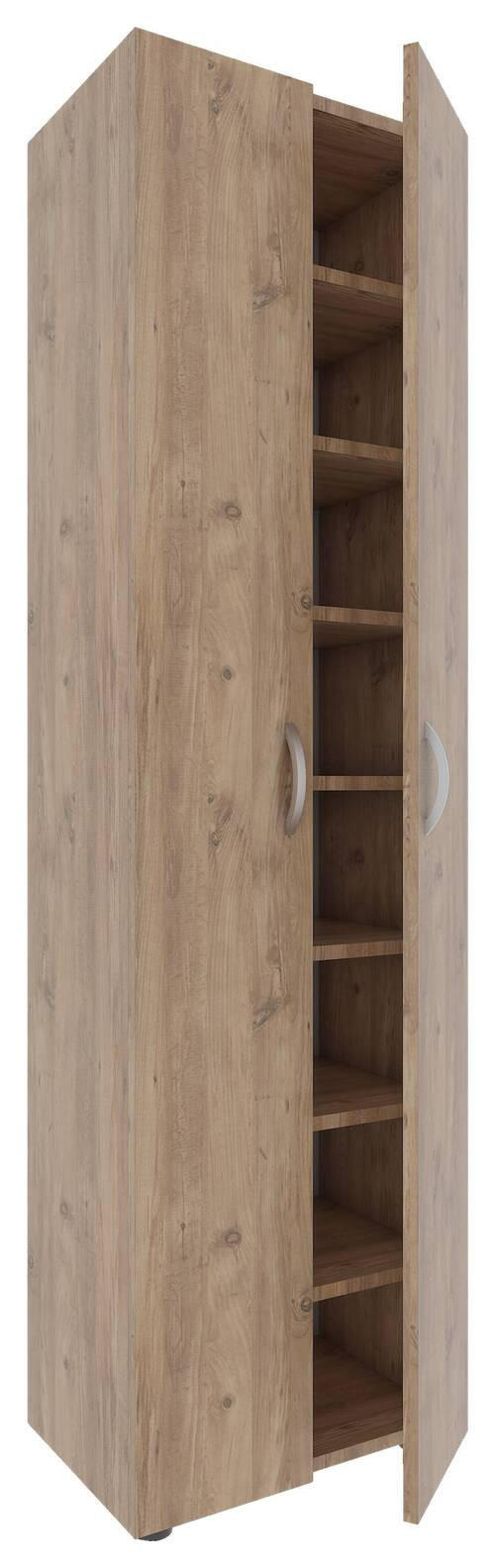 SKOSKÅP  i 49/173/30 cm  - honungsek/aluminiumfärg, Modern, metall/trämaterial (49/173/30cm) - MID.YOU