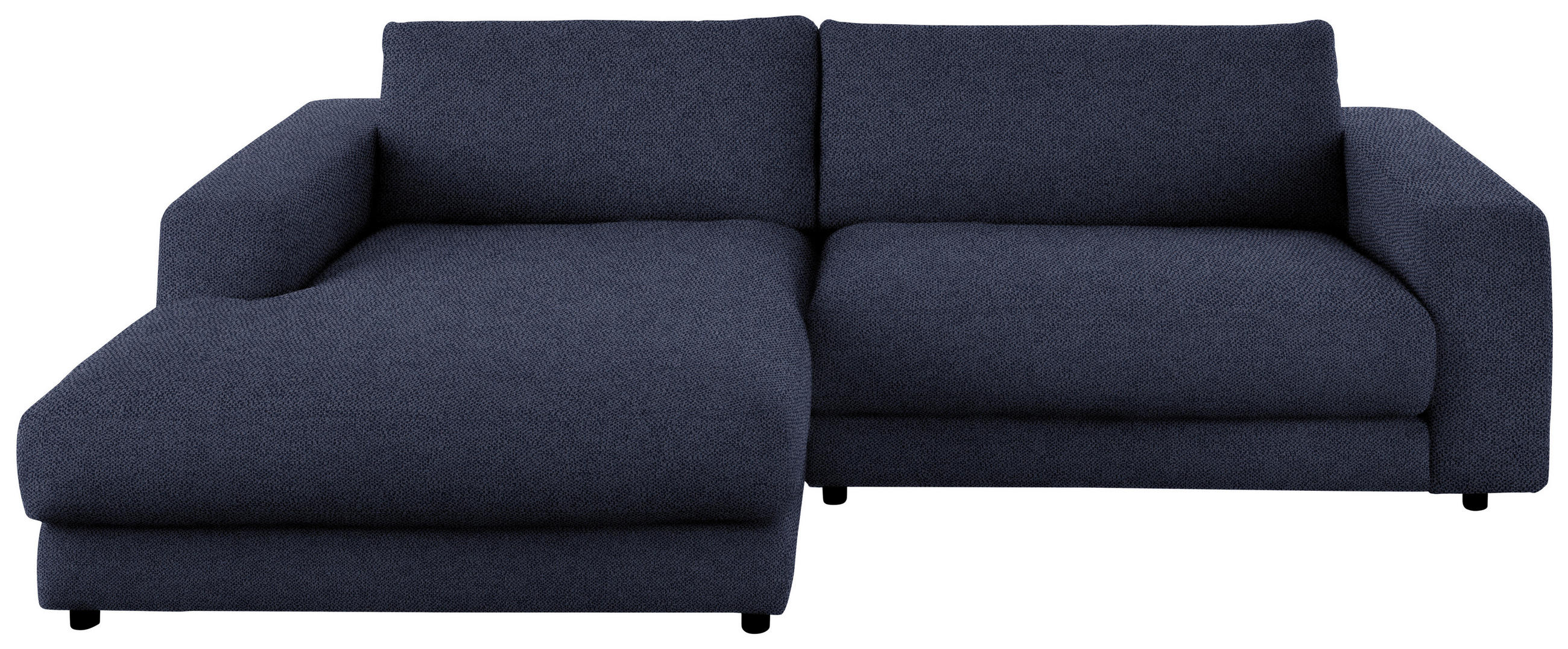 ECKSOFA in Flachgewebe Dunkelblau  - Schwarz/Dunkelblau, Design, Kunststoff/Textil (190/270cm) - Lomoco
